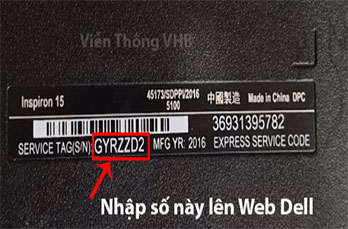 Cách kiểm tra services tag Dell (Laptop máy tính bàn) - Công ty TNHH Tin  Học Viễn Thông VHB
